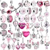 2025New Hot Sale Pink Original Charms Love Potion Murano Glass Heart Dangle Bead Fit 925 Silver Bracelet DlY Women Jewelr Gift