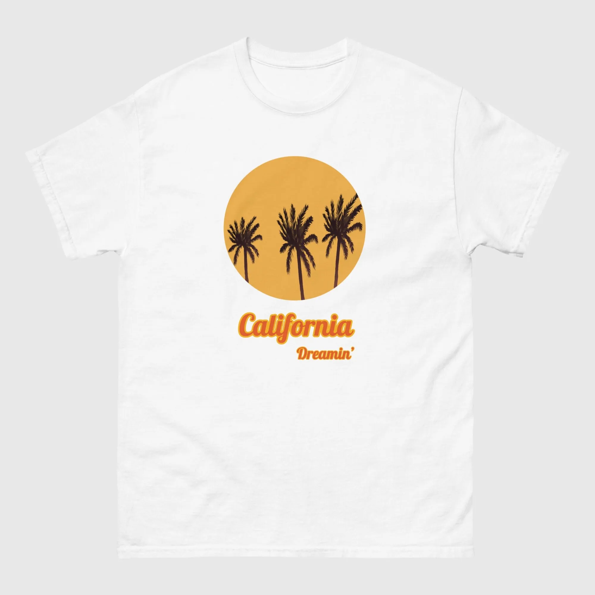 T-Shirt California Dreamin, T-Shirt California Retrò, Maglietta Los Angeles, Palma, Regalo California, Tramonto, Maglietta Estetica