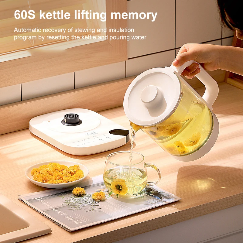 New 1.8L Boil Water Kettle Dessert Pot Timed High Quality Heat Resistant GlassTea Pot Teaware Kung Fu Tea Set Puer Pot 220V 3