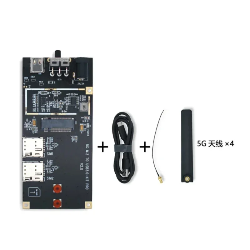 new 5g module internet modem with case m 2 to usb3 0 5g development board with quectel rm520n gl rm502q ae rm500q gl rm521f gl 5G Module Adapter Board M.2 to Type-c USB 3.0 Kit PRO for All QUECTEL Modem RM500Q-GL RM502Q RM510-GL For Router