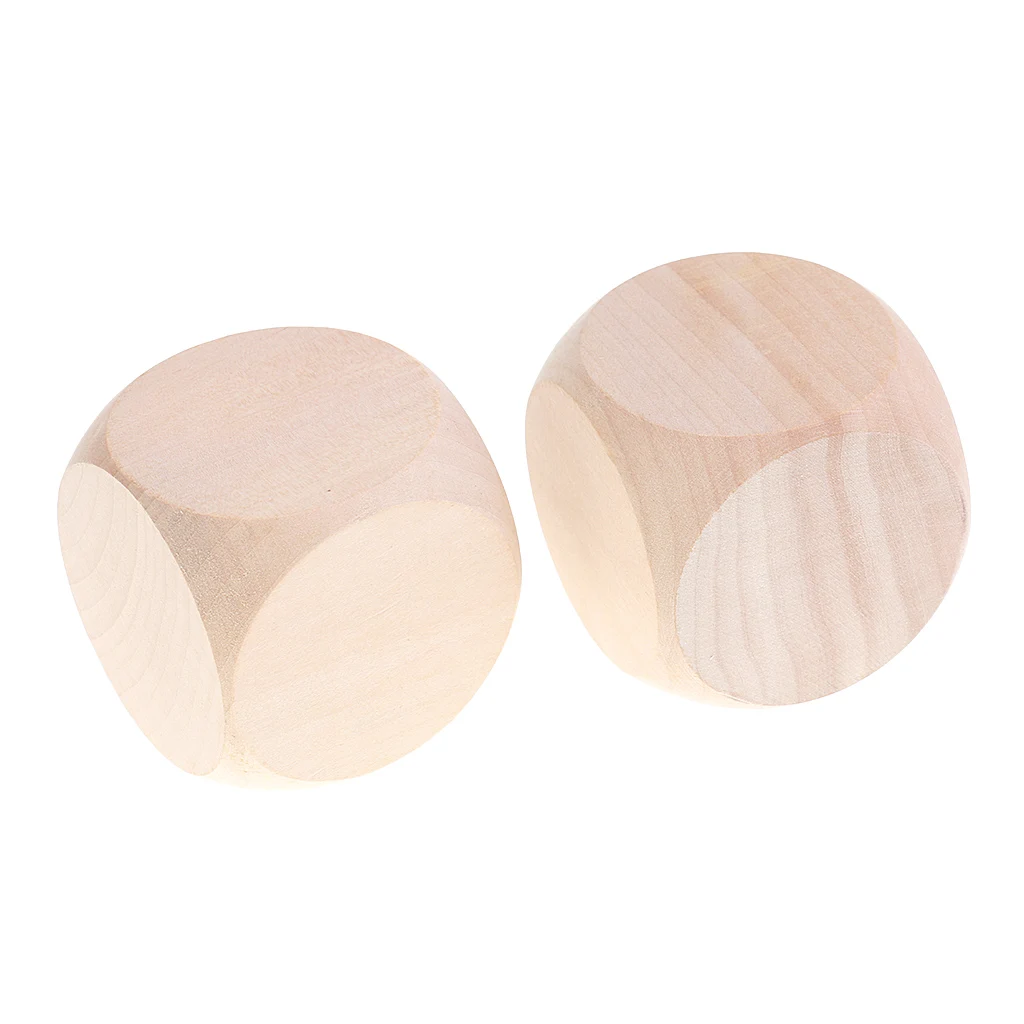 5 Lot Wooden Dice Unfinished Craft Blocks Cubes for DIY 60mm