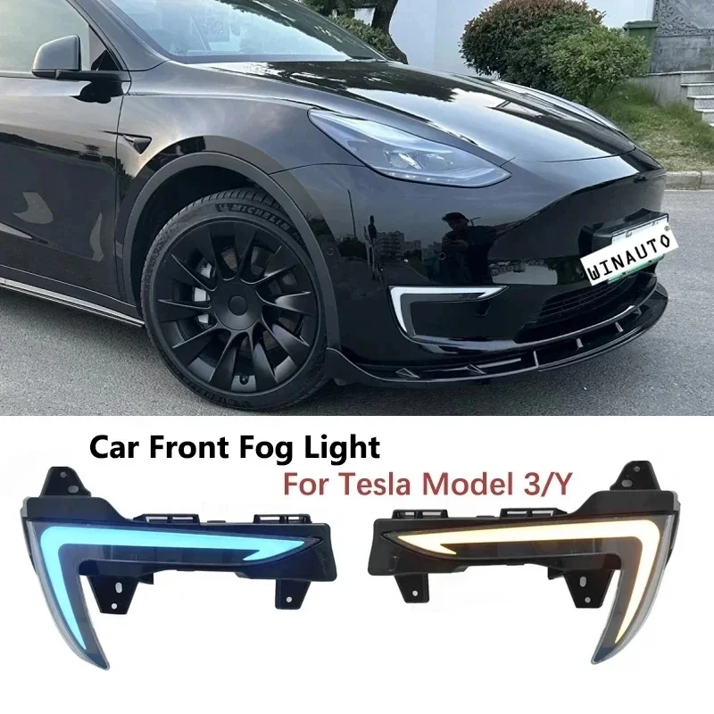 

Decorations LED Daytime Running Light For Tesla Model 3 Model Y 2022 Car Front Fog Light for Tesla Model Y 2023 Car Accessories
