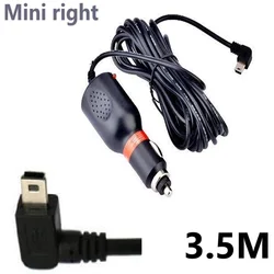 Compact 5V 2A Car Charger Adapter with Mini Dash Cam Charging Cable (Mini USB right)