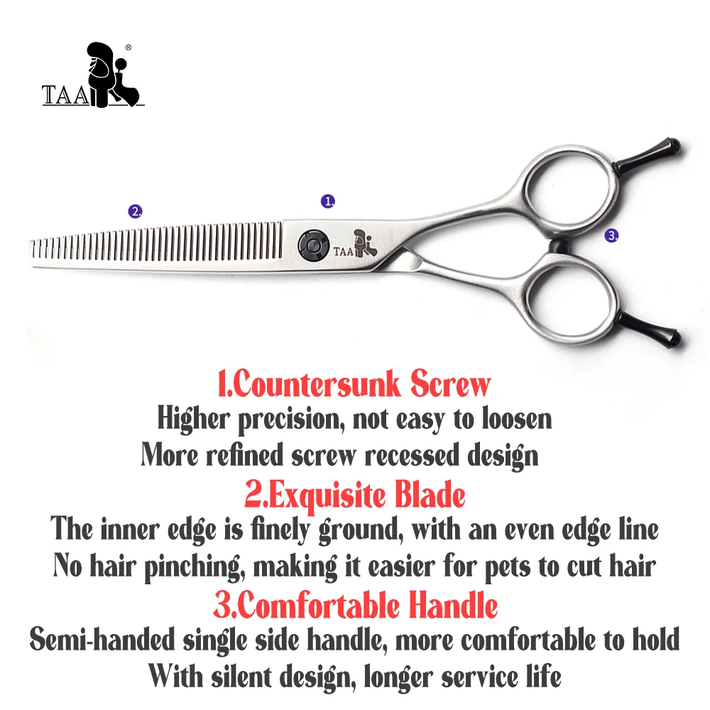 Dog Grooming Shears Professional Pet Scissors Serrated Ultra-Light Hair Cut XX-6040