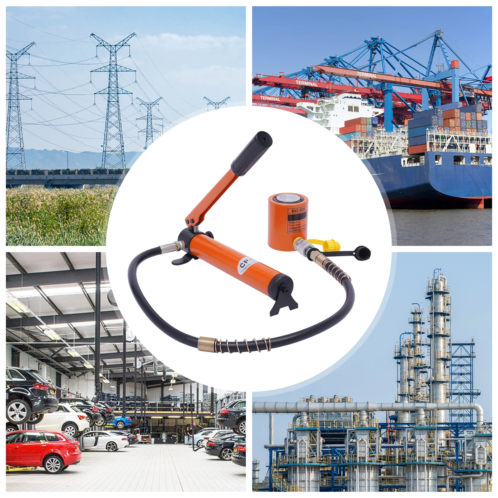 Portable Hydraulic Ram Jack Manual 20T  0.512" Stroke Mini Single Acting Lifting Cylinder for Machinery Shipbuilding 4