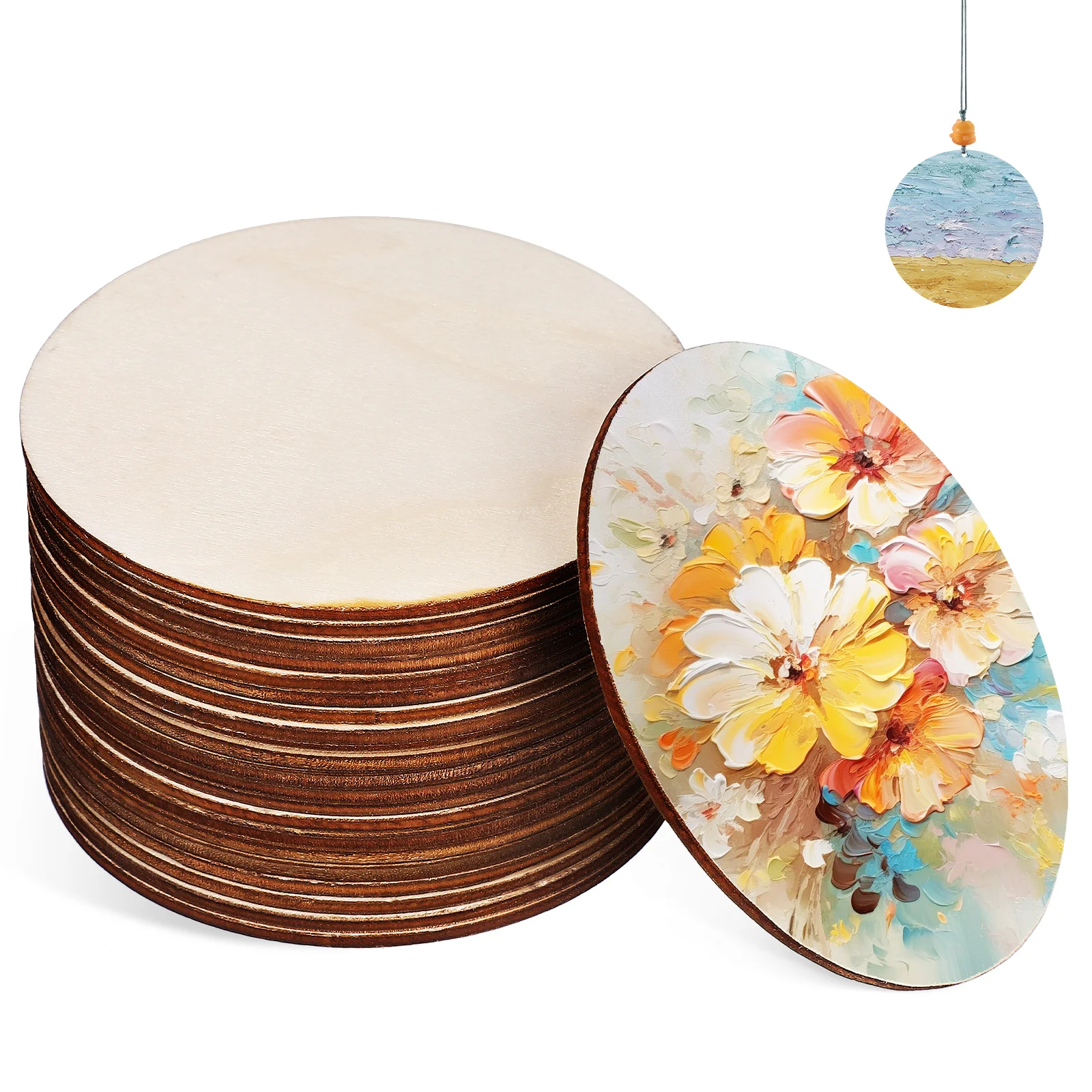 

20 Pcs Wooden Circles Wooden Discs Wood Rounds For Crafts Natural Round Wood Slices For Centerpieces