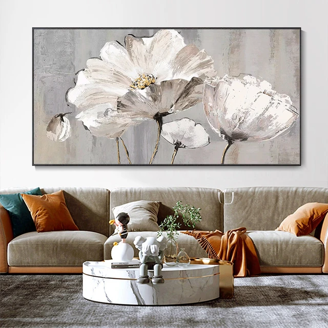 自然の風景 ミニマリストのモダンな手描きの風景油絵F