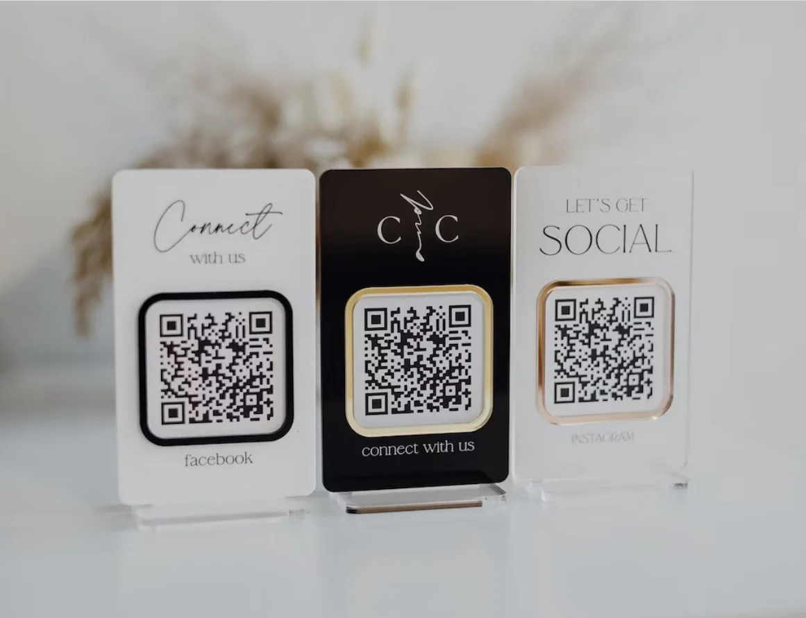 

QR Code Sign Mini Stocking Stuffer,Scan to Pay Sign,Instagram Qr,QR Code Sign Custom, Clear Acrylic Custom Sign