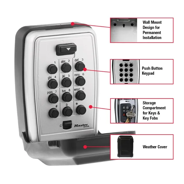 Master Lock Wall Mount Key Safe Metal Combination Locker Combination Digital Key Box for Home and Business 5423D 2