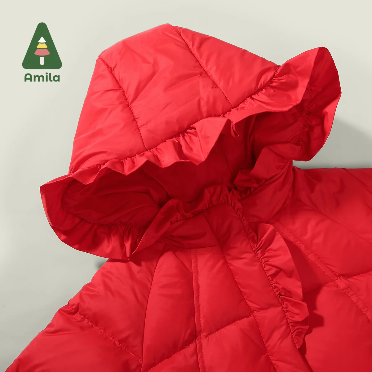 Amila Down Jacket New Winter New Style Girls Chinese Style Flower Design Hooded White Duck Down Mid-Length Children's Coat
