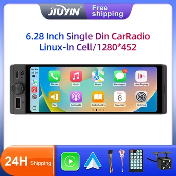 1DIN Universal MP5 6,28 pulgadas Radio de coche IPS inalámbrico Carplay Android AUTO AUX USB SWC BT pantalla táctil reproductor de vídeo Multimedia 1