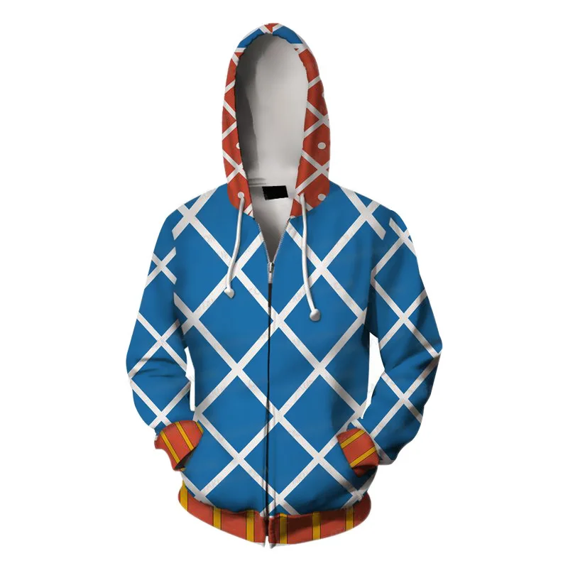 Gede mista JOJO's wonderful adventure Hoodie 3D printed zipper cardigan  hooded sports animation surrounding - AliExpress
