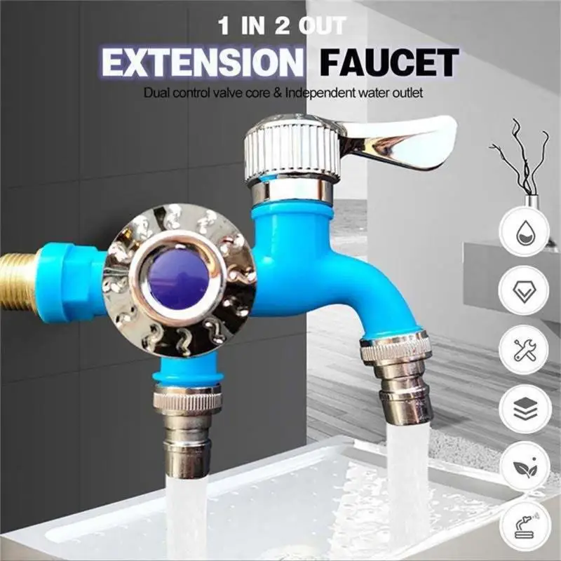 

Random Color Water Tap 3 Ways Quick Connector Hardware Parts Interface Plastic Faucet Outdoor Antifreeze Outlet 3/4