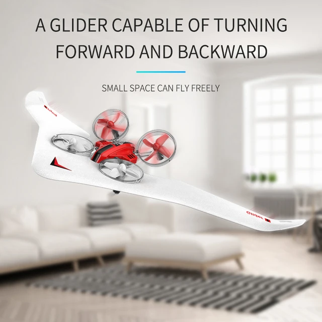 L6082 Air Genius RC Quadcopter Airplane Tiny Whoover All-In-One DIY 2.4G RC Drone For Kids Gift RTF Quadcopter Red Airplanes 3