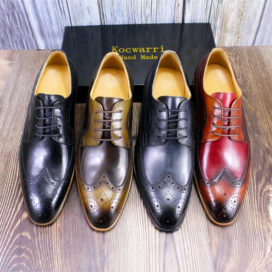Authentic Genuine Skin Italian Cap toe Lace UP Oxford Style Shoe Grey main image 1