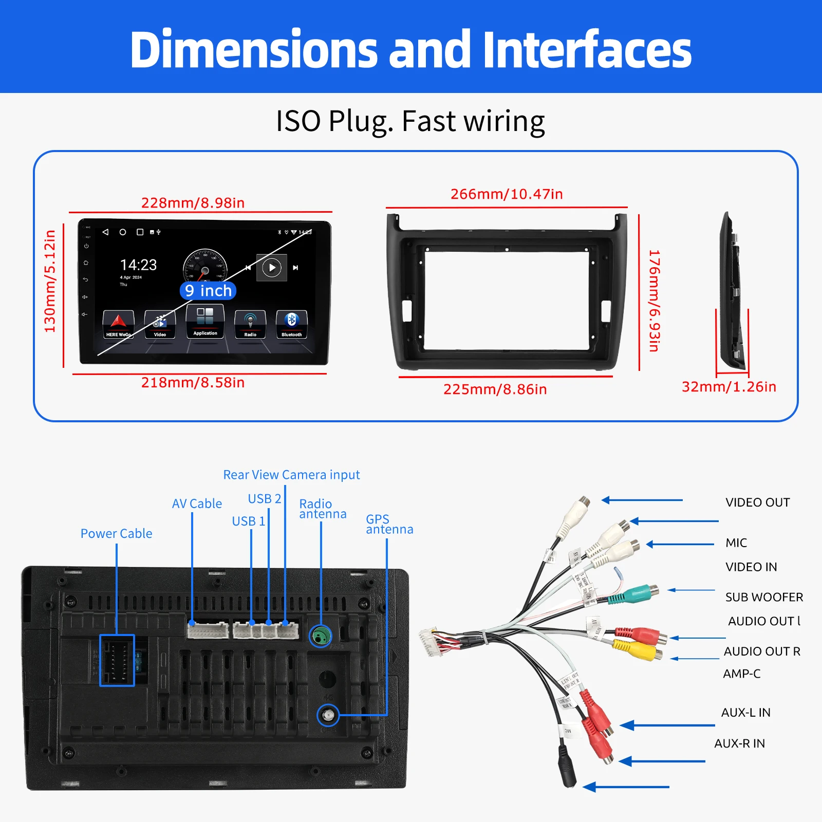 Autoradio ESSGOO Android 15 9 Zoll 64G für VW Polo MK5 6R 6C 2011-2016 Drahtloses CarPlay Android Auto GPS Navigation WIFI RDS Lenkradsteuerung Bluetooth FM Mirror Link KI-Stimme ChatGPT IPS Touchscreen – Detail 20
