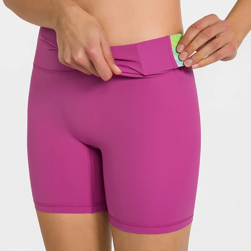 Solid Color Women Sports Shorts Sexy Printing Soft High Waist Fitness Yoga Short Cycling Train Gym Workout Tight Athletic Clothe