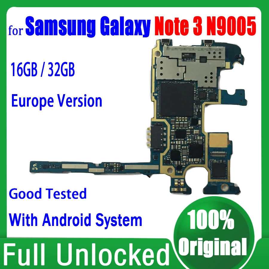 

Оригинальная разблокированная материнская плата для Samsung Galaxy Note 3 N900 N9005, материнская плата 16 ГБ, логические платы, 100% прошедшая полную работу пластина