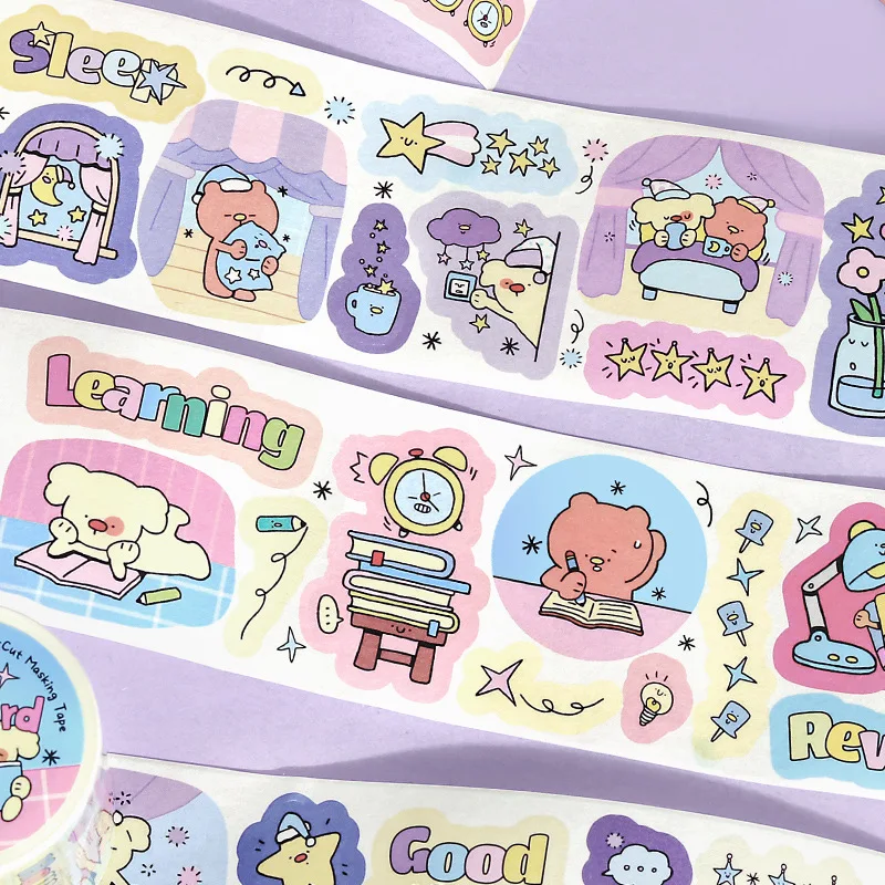 둔둔거리의 일상 생활 와시 테이프 카와이 종이 장식 콜라주 접착제 DIY 스크랩북킹 핸드메이드 마스킹 문구류