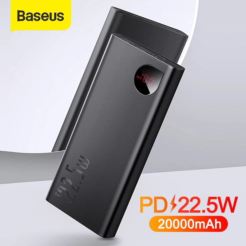 Baseus Power Bank 20000mAh Portable External Battery Charger 20000 mAh Powerbank PD Fast Charge For iPhone 12 Xiaomi Poverbank portable battery charger