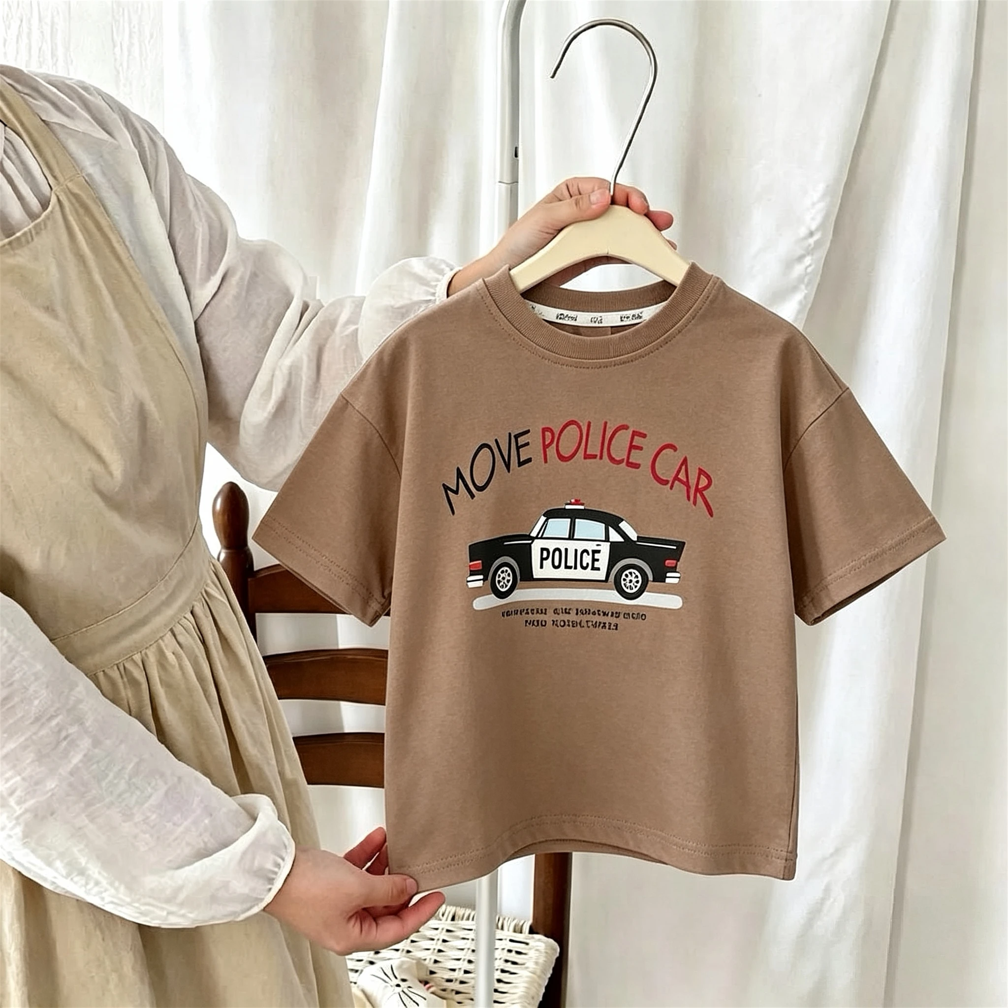 T-shirt For Boys Clothes 2026 New Summer Short Sleeve Tops Kids Tees Printed Car Fashion Crewneck Children's Tshirts 1-7 Age - 2