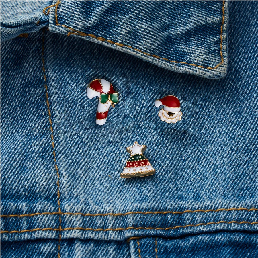 Rinhoo 3-teiliges Weihnachtsbroschen-Set, Glocken, Geschenkbox, Schneeflocke, Hirsch, Schneemann, Weihnachtsmann, Weihnachtsbaum, Abzeichen, Anstecknadeln, Kinder, Neujahrsgeschenke – Detail 32