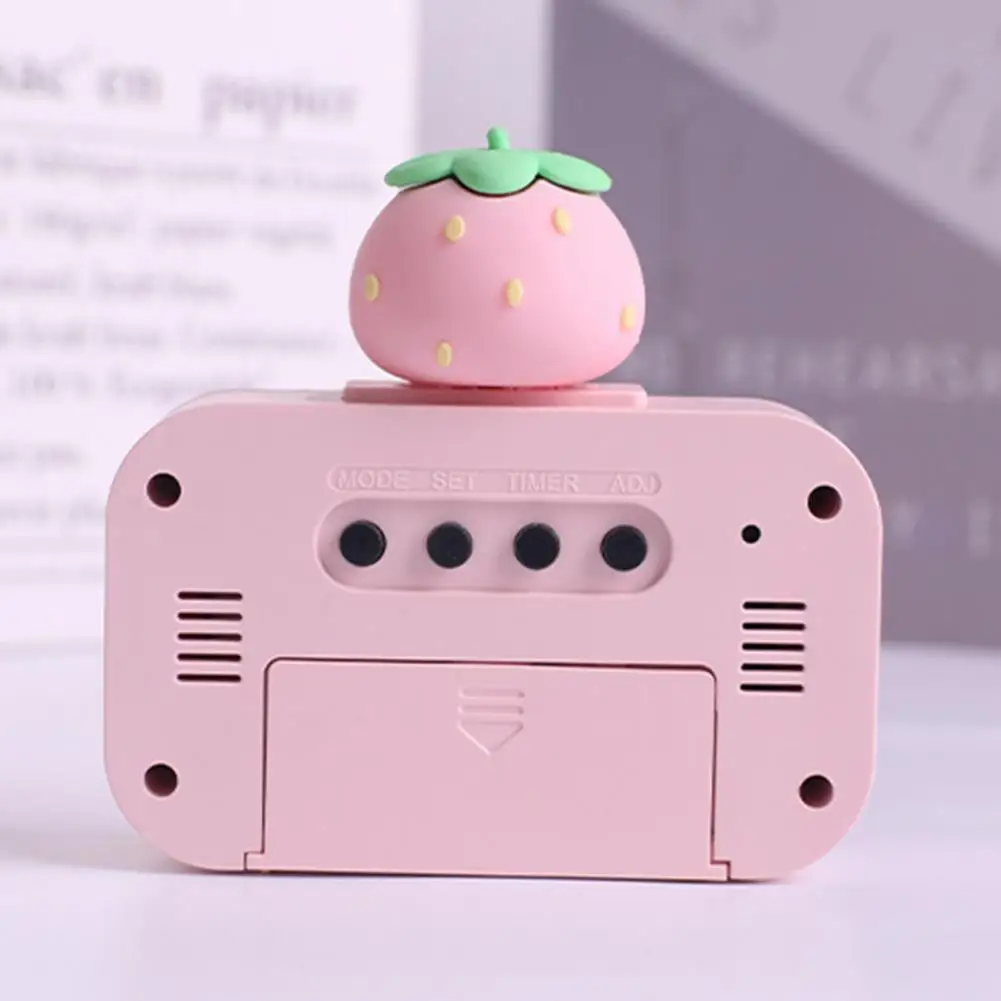 No.560 テディベア　ピンクのfour o'clockちゃん付き 4 Inch Small Cute Mini Twin Bell 3D Number Kids Pink Alarm