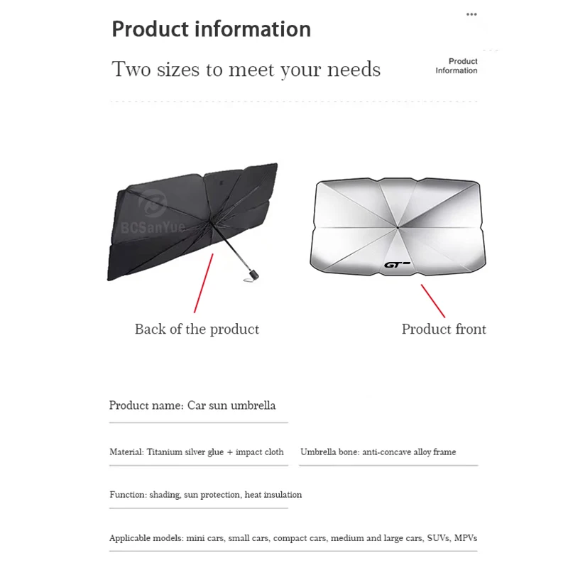 Car Windshield Sun Shade Cover Visor for Peugeot 3008 GT 308 4008 5008 508 Front Window Sunscreen Protection Parasol Accessories