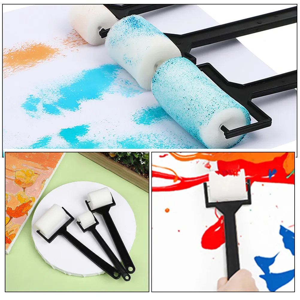 6pcs 그림 도구 미니 페인트 롤러 스폰지 그림을 그리기 위한 내구성 있는 스폰지 안전한 창의적 미술 용품 ??DIY 브러쉬 세트