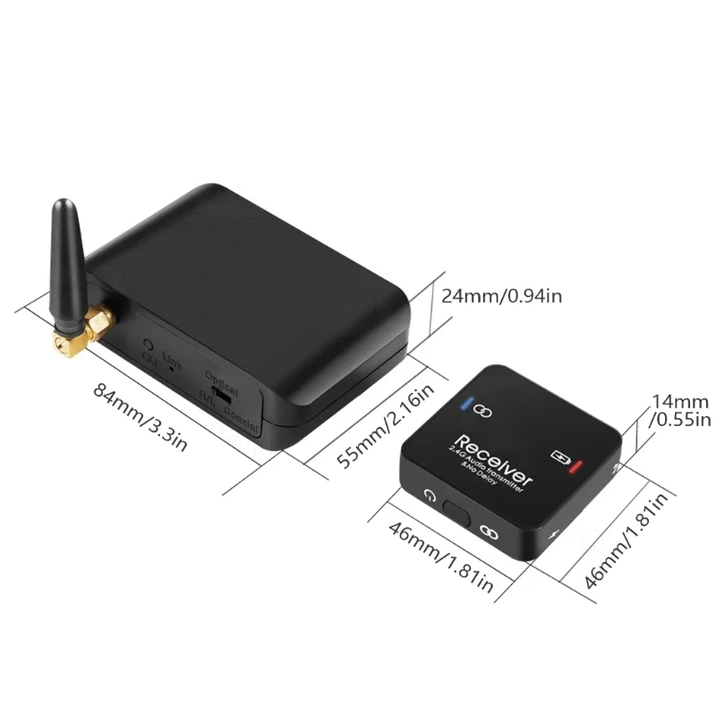 WR362 2.4Ghz 무선 사운드 전송 송신기 수신기는 광학 및 동축 디지털 입력을 지원합니다. 지연 없음 M76A