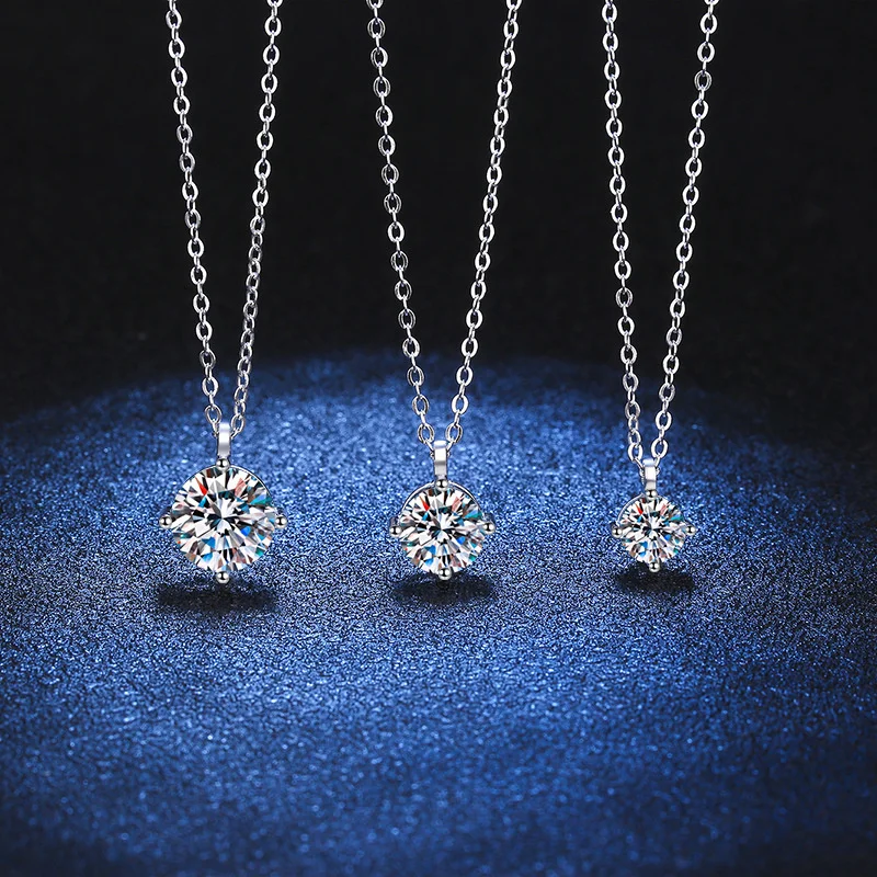 Ciondolo Tancise con diamante moissanite da 0,5/1/2/3 carati testato, da donna, gioiello classico in argento, ottima idea regalo_voghion.com