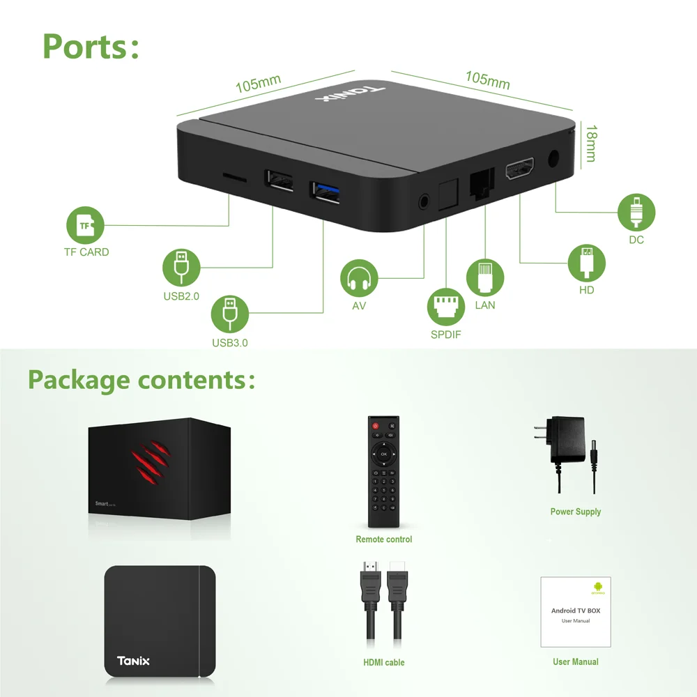 Tanix W2 Android 11 TV Box Amlogic S905W2 2G/16G AV1 BT 2.4G&5G Dual Wifi 4K HD Set Top Box 4G/64G Media Player