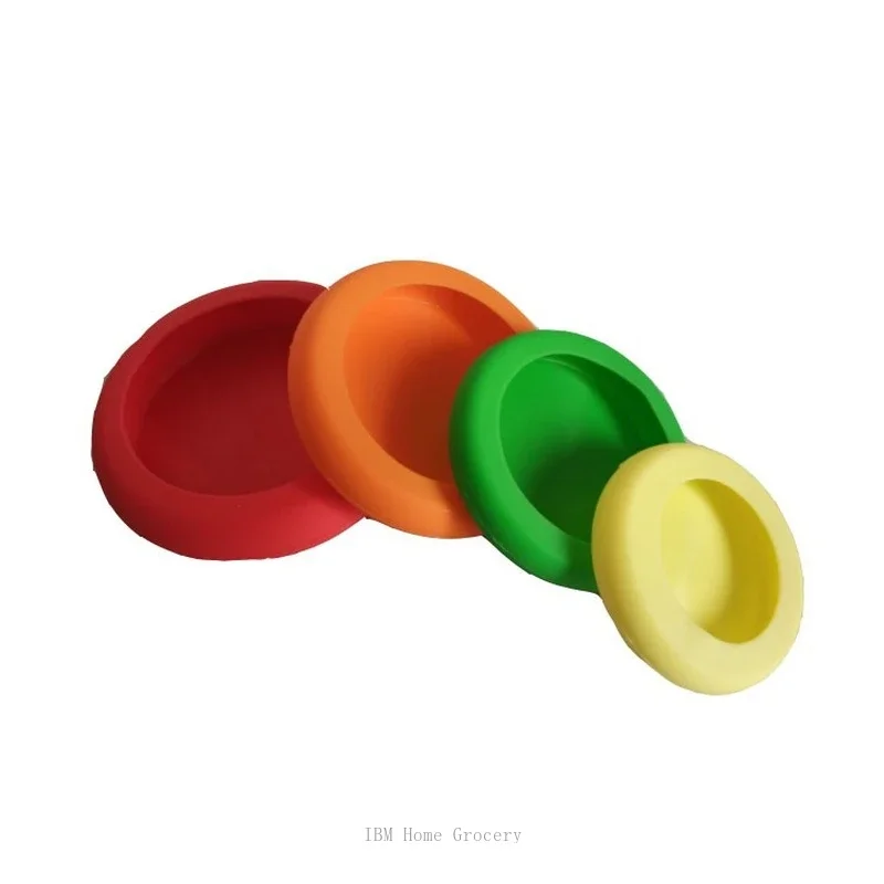 Silicone Food Cover 4pcs Creative Fruit And Vegetable Fresh-keeping Cover Silicone Food Hugger Fresh-keeping Cover Stretch Sealed Lids Reusable
