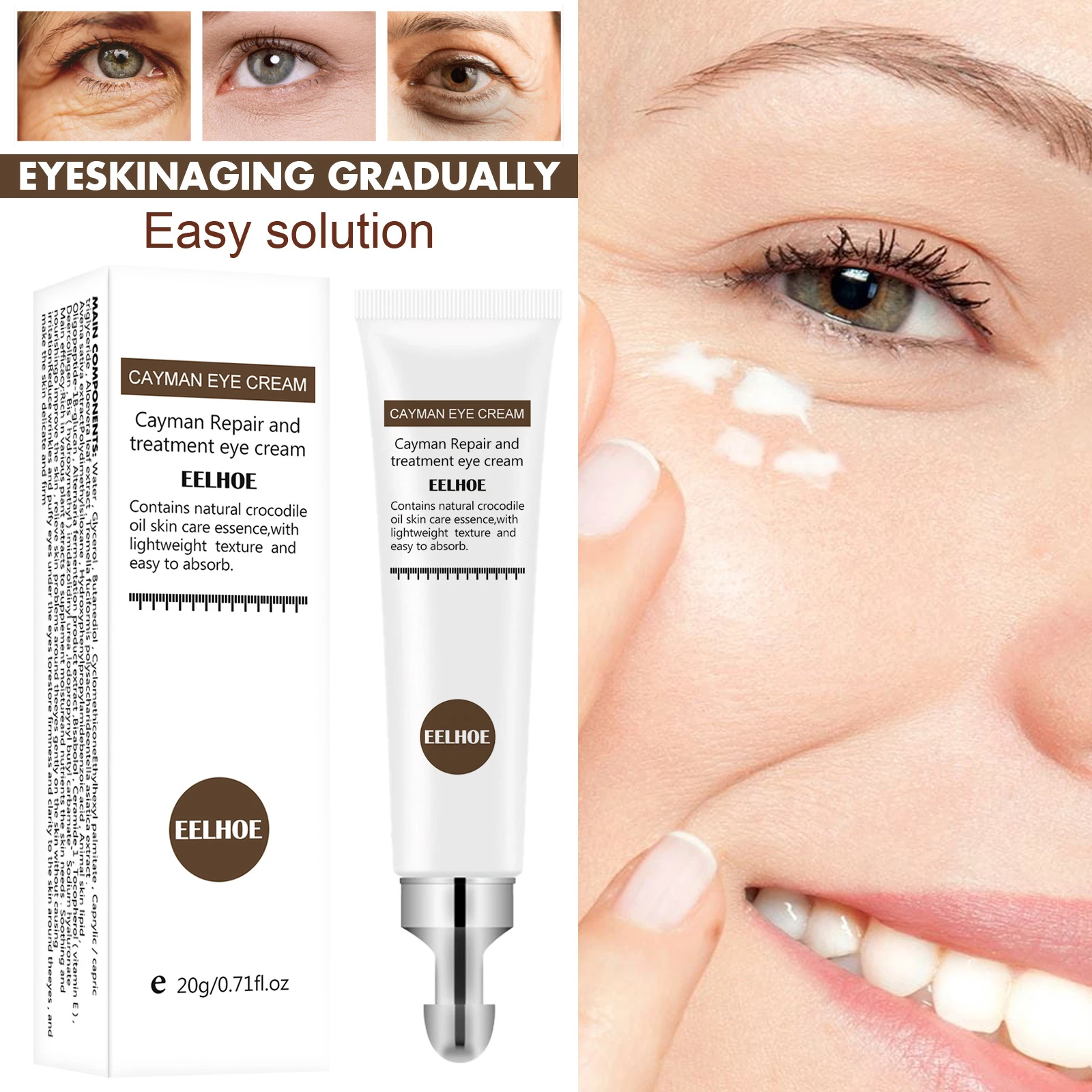 Eelhoe Anti Wrinkle Eye Cream Fade Dark Circles Eye Bags Lift Firm Fine Lines Antiaging Anti