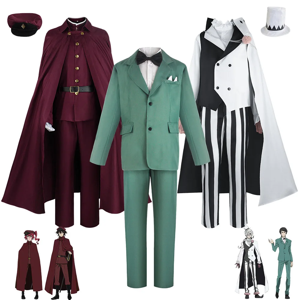 

Bungo Stray Dogs Season 4 Hunting Uniform Oguri Nikolai Gogol Saigiku Jouno Teruko Okura Tetchou Suehiro Cosplay Costume Wig