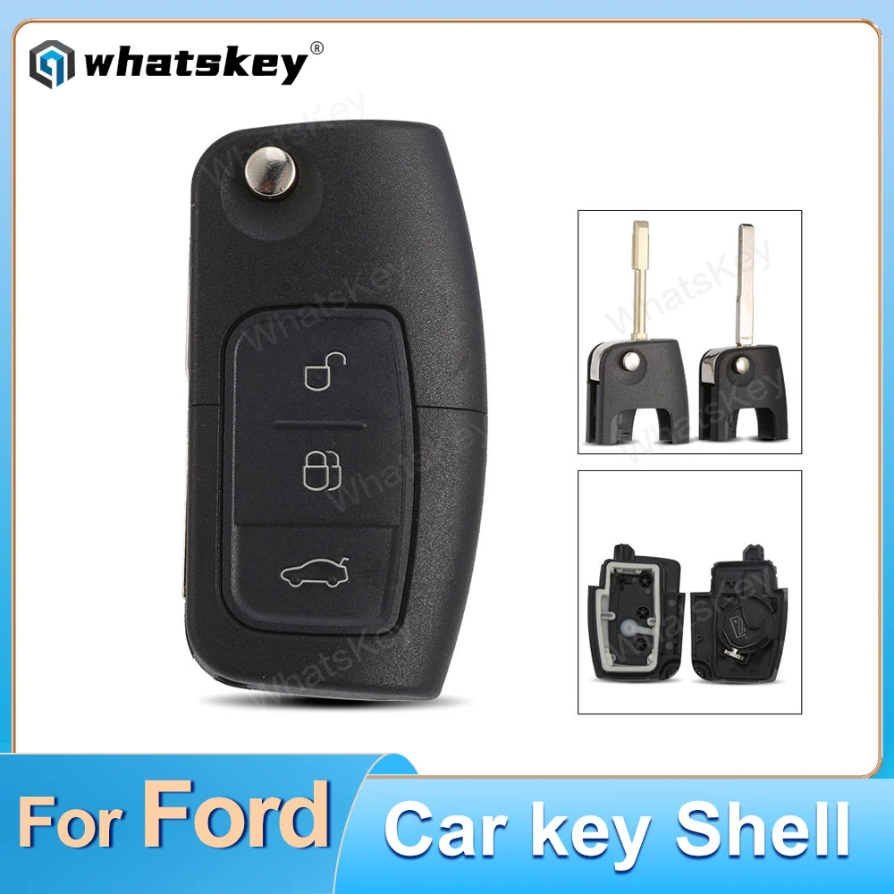 Key Case Car Remote Key Car Key Car Key Shell Key Shell Car Key Shell Remote Fob Case For Ford Focus 2 3 Fiesta C Max Connect Ka Mondeo S Max Galaxy 3 Buttons Flip Modified