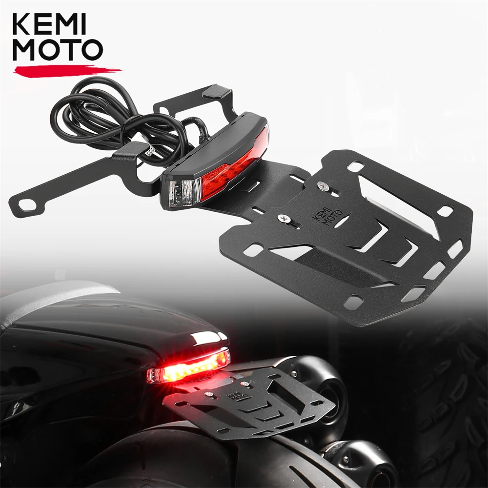 Acheter Avec lumière LED CNC en aluminium réglable, accessoires de Moto,  support de plaque d'immatriculation de Moto, cadre de clignotant, support  universel