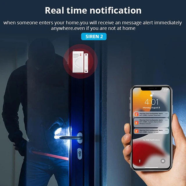 Tuya WIFI Security System Siren Sound Alarm Speaker Loud Volume 433MHz Wireless Home Security Protection System Smart Life APP 4