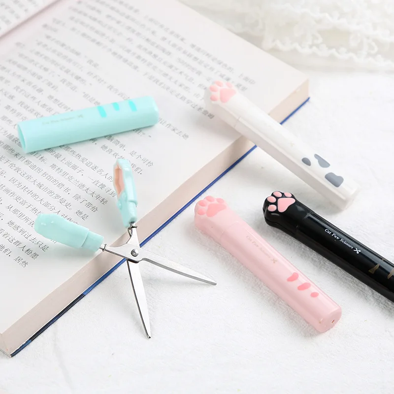 Mr.Paper 4 Style Kawaii Cat Claw Scissors Creative Cartoon Cute Portable Student Office Stationery Art Tool Kits Scissors