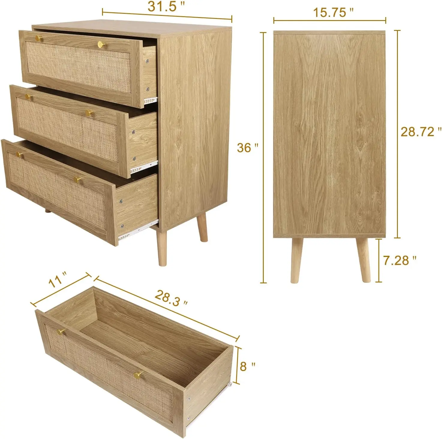 Modern Wood Chest of Drawers