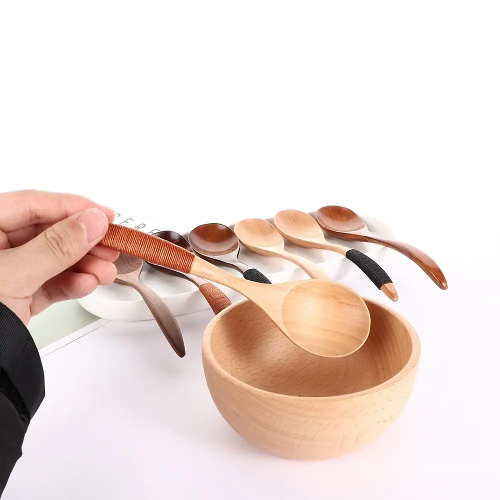 Description Picture 2 of itemDessert Coffee Hand-made Catering Scoop Wood Black Walnut Cooking Utensil Kitchen Tool Wooden Spoon Soup Spoon