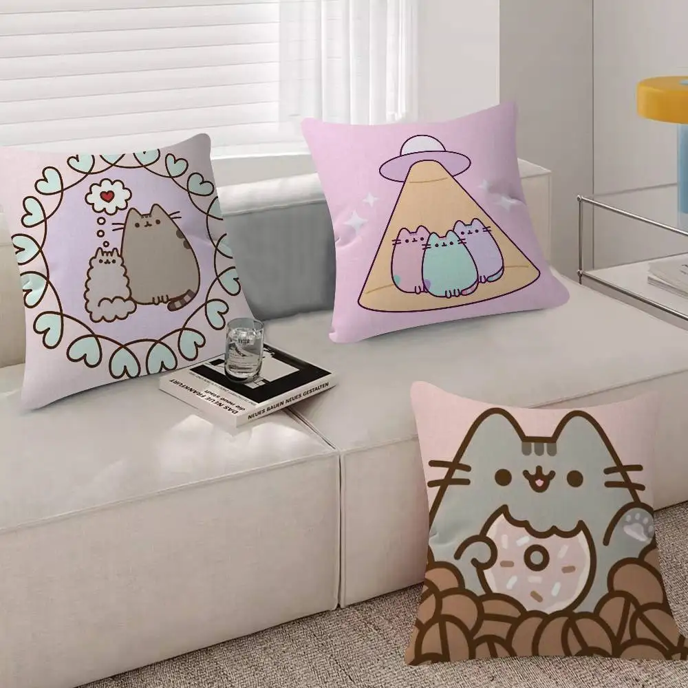 귀여운 P-pusheen-S CUTE 메이플 디자인 쿠션 커버 행복한 가을 수확 장식 휴일 장식 베개 커버