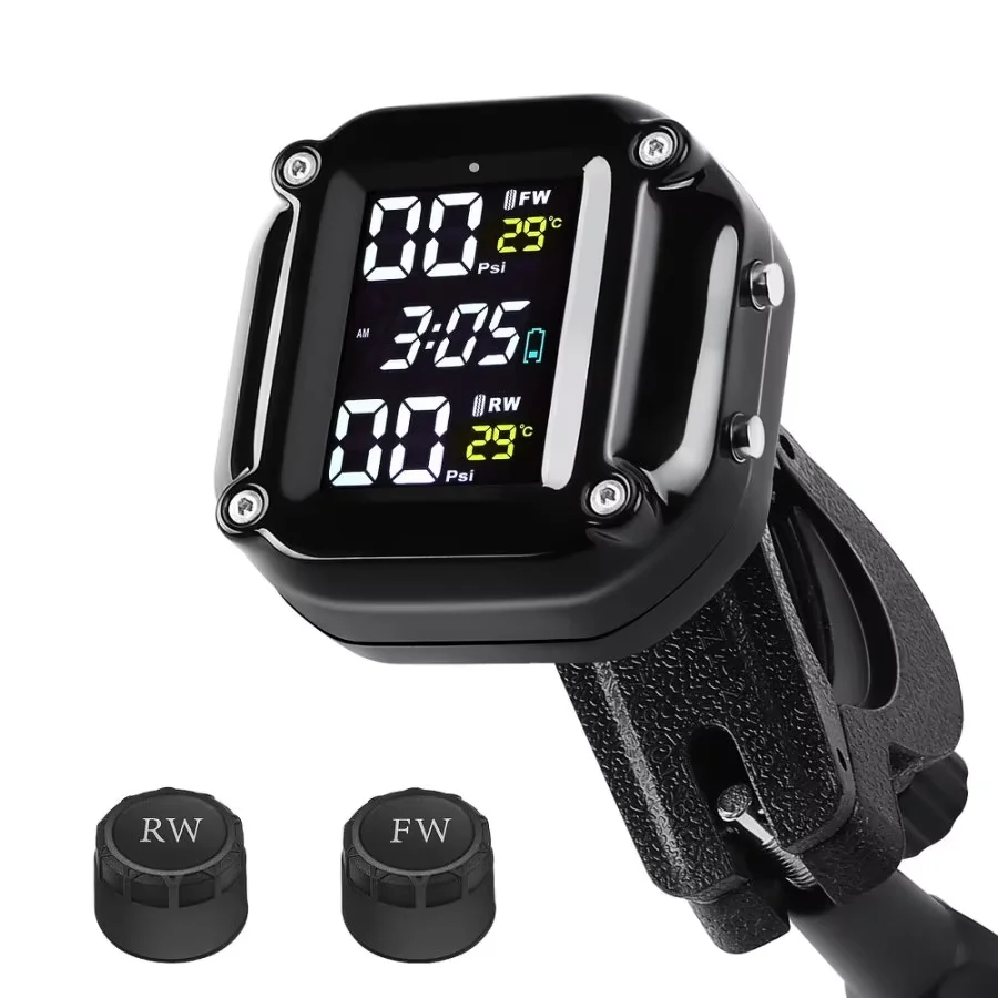 Monitor Digitale Pressione Pneumatici Moto Wireless con 2 Sensori Esterni - immagine 2