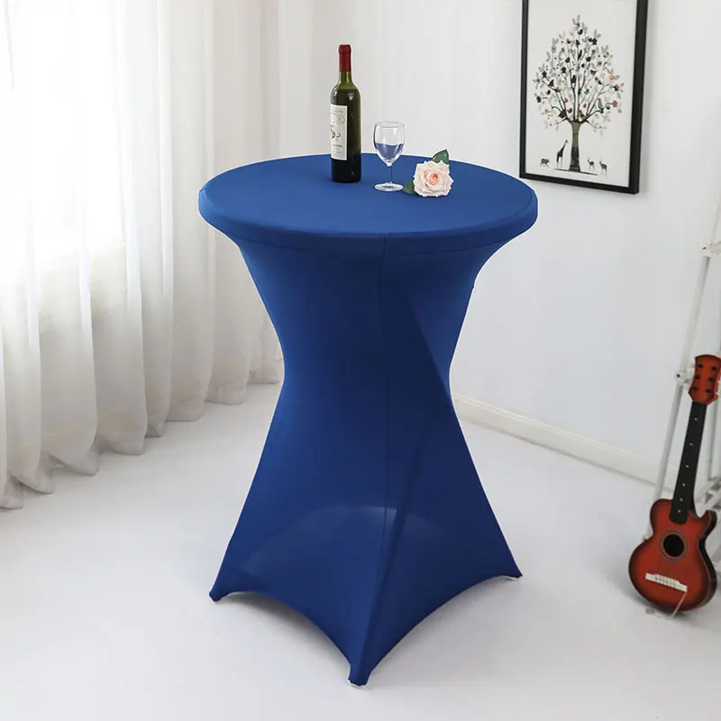 Tovaglia In Spandex Bianca Per Tavolo Rotondo Da Cocktail - 61 Cm Diametro X 109 Cm Altezza, Fondo Elastico, Perfetta Per Matrimoni E Feste - 5