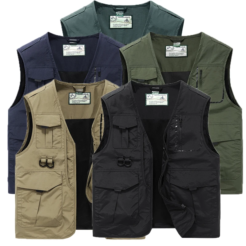 Veste de pêche sans manches multi-poches pour homme 2024, idéale pour la pêche en extérieur