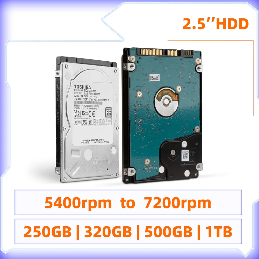 Disque Dur HDD 2.5" SATA – 320 Go, 500 Go Ou 1 To – 5400 Tr/min – Pour PC Portable, Mac, Bureau