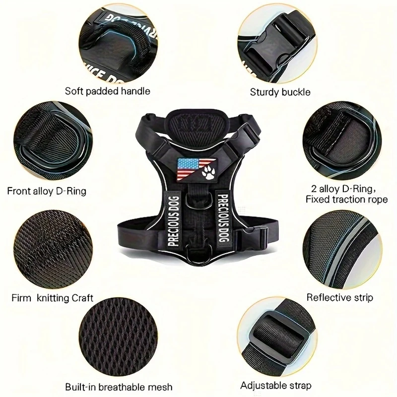 Reflective Service Dog Vest Harness 3