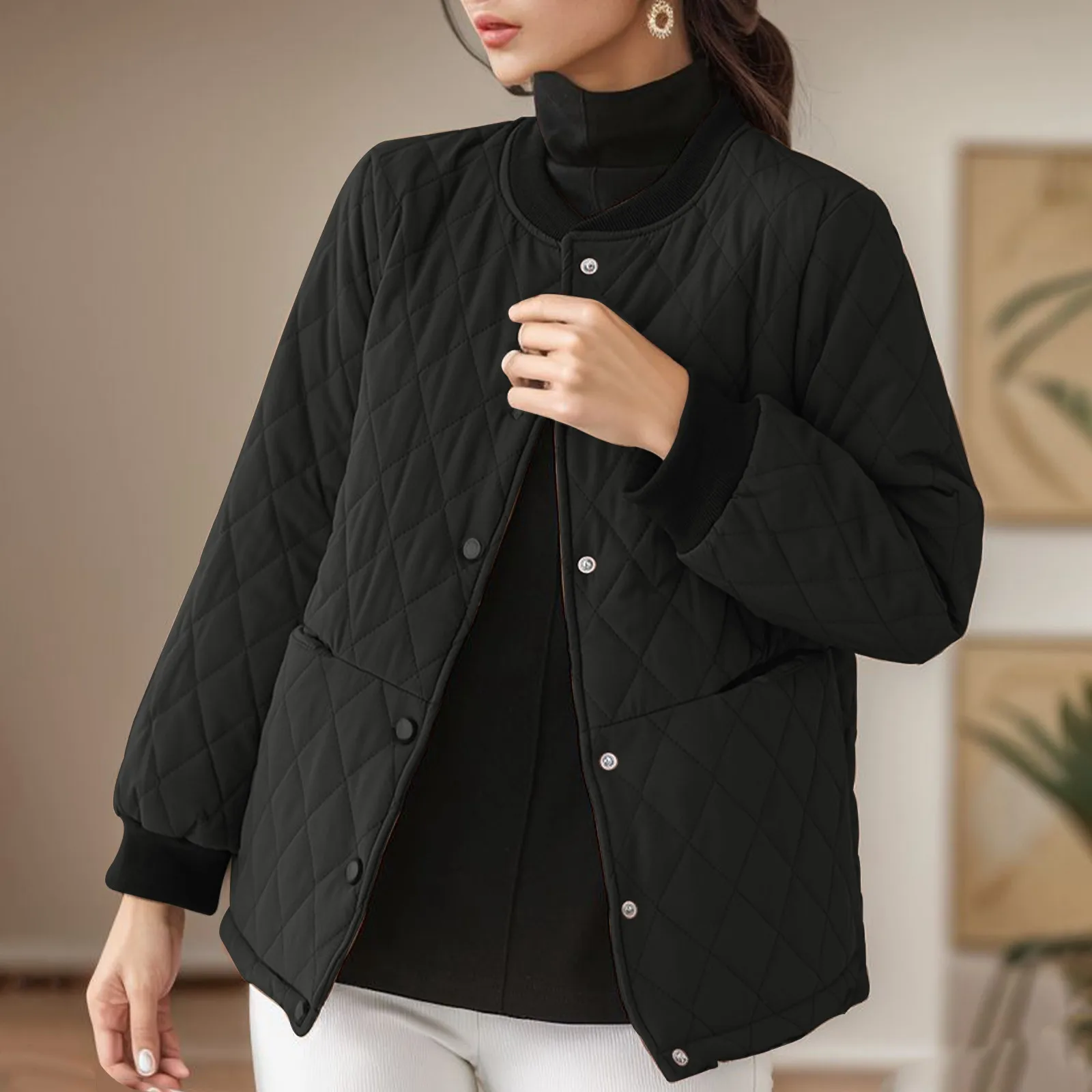 

Fashion Casual Jacket Female Down Coats Down-Cotton Outwear Single Breasted Thick Padded Warm Korean Women Winter Parkas New