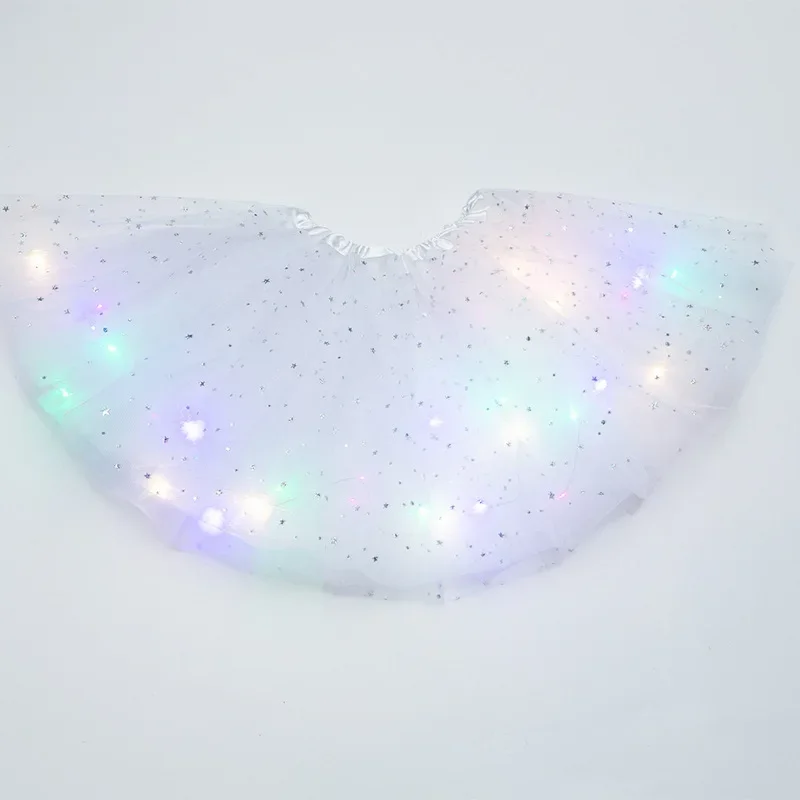 Mini skirt LED Glowing Light Women Tulle Star Skirt Short Tutu Mini Skirt Adult Fancy Ballet Dancewear Party Costume Ball Gown 6