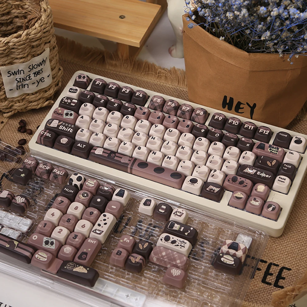 Kawaii Keys Cafe Themed Coffee Mao Profile Keycaps (131 Keys)